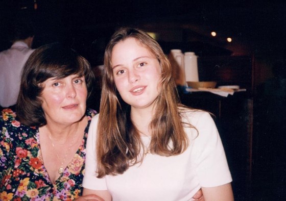 Aunt Pat & her niece Claire (My sister).  We think this was at nan's 80th birthday in 1994.  But we may be out by half a decade..... Andy