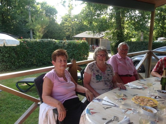 Mum, Dad and Elli having dinner with Sandy and Philip at La Garangeoire, France. Summer 2015