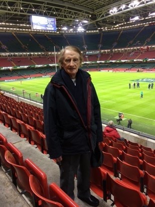 Dad at the rugby. 