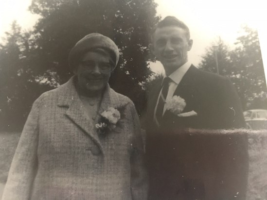 Dad and his dear Mum, Nora, off to a wedding