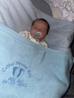 Hi uncle Mark my name is Cathal and I’m 6 weeks old now, my gran has told me that you would have loved me and I would have loved you my gran misses you so much love you love loads 