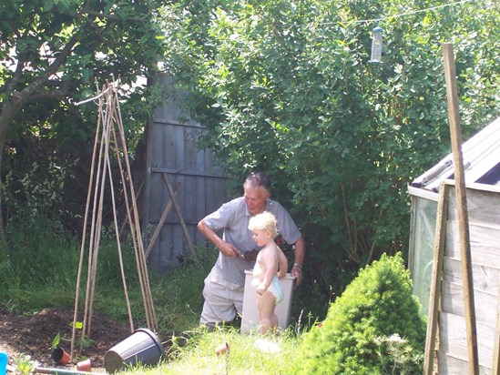 Being supervised by jj when you helped us with our veg patch! 