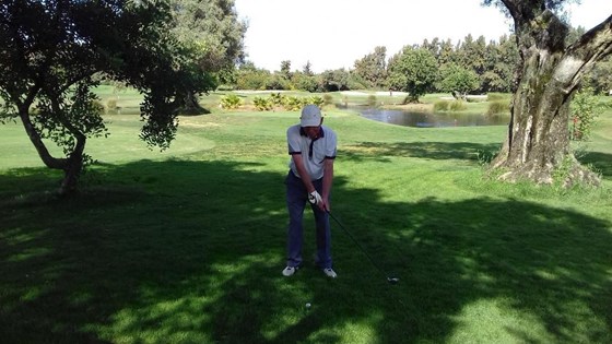 Victor on the golf course
