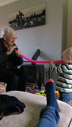 Grandad playing with Lennie...  Great grandad ??