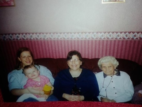 My Nan with her mum, my mum and me. 