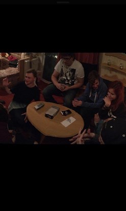Playing cards against humanity with the squad in the caravan, this is one of the very few photos I have of him.