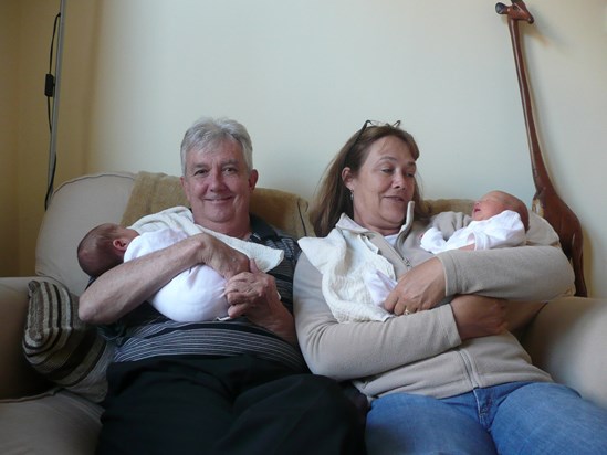 Proud Bumper and Granny with babies Sophia and Evie
