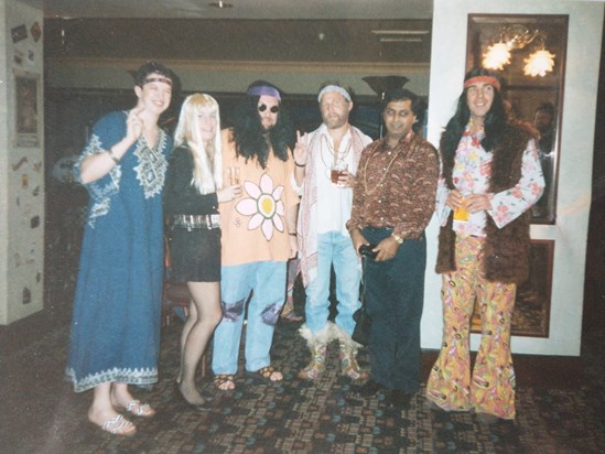 Kathy and Forvus colleagues get down and groovy. SUG 1991. Thanks to Bernie.