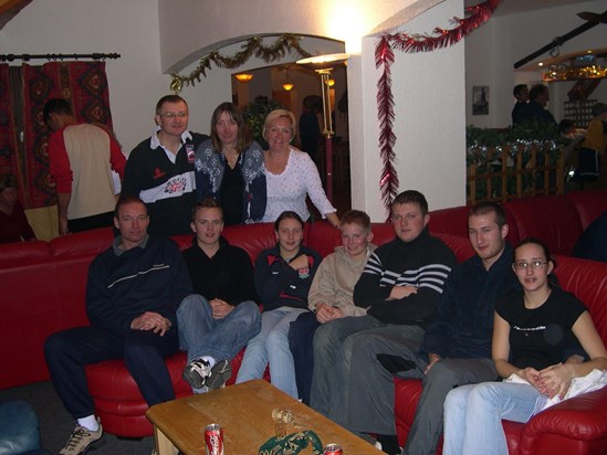 Adam with family and friends in Valmeinier - Xmas 2013