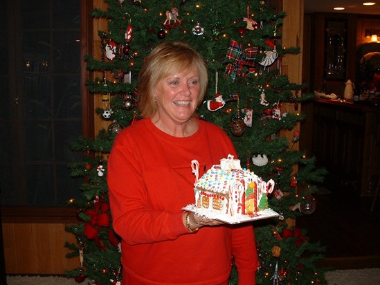 One of Lori's always fabulous gingerbread house decorating parties......