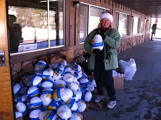 Lori always helping with Christmas Baskets for others on the Mountain!