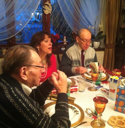 Ania with Wujek Zbyszek and Wujek Heniek , Christmas 2012