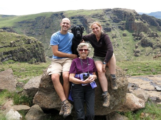 In Lesotho with Cora and CW and dog Mosa