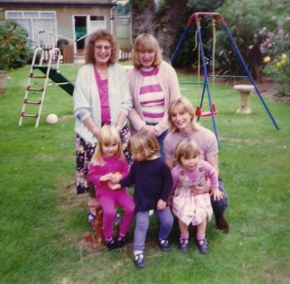 Jean, Ann, and her grand children Gemma, Danie and Abi and daughter June 