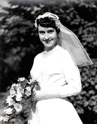 Rachel on her wedding day 1958