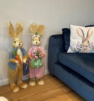 Mum - your rabbits (Roger and Jessica) are now safely placed in my home. These will remind me of you and make me smile every day.  