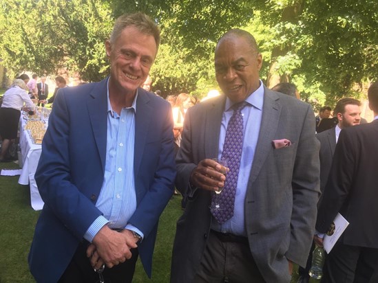 Keith and Wesley Kerr after Thanksgiving Service for Julian Smith (Winchester College, June 2019)