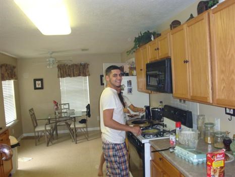My son making me my Mother's Day breakfast 2010