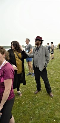 Richard cheering us on at our Alton Water 10k run