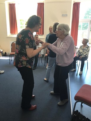 Enjoying a dance at lights up group in Witney on 11/6/2018