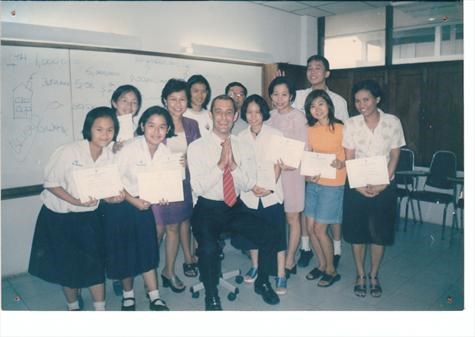 With Thai students