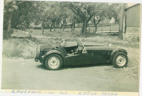 Lawrie in his Lotus 7