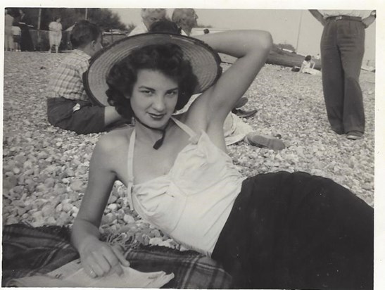 My Mum on the beach 1955