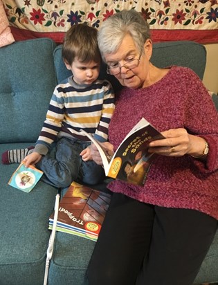 Nanny reading with Grandson Arthur