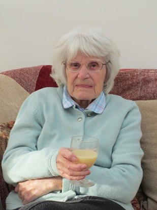 Mum enjoying her Snowball