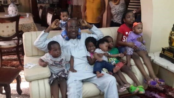 Grandpa with some of his grandkids