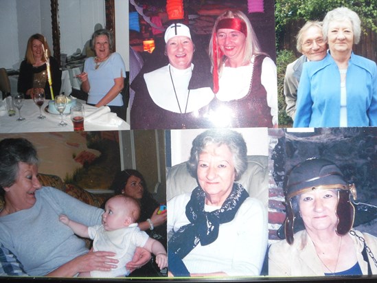 Collage of pics of mum used at the Wake