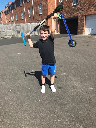 Ollie doing his scooter challenge for you x 