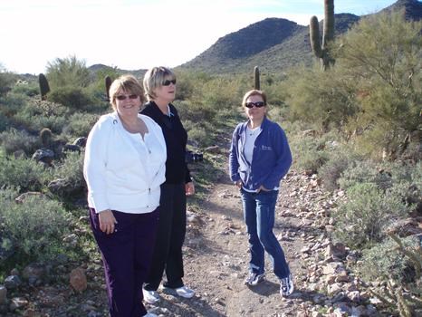 Vick, Joan, and Sue at Cave Creek Park, AZ