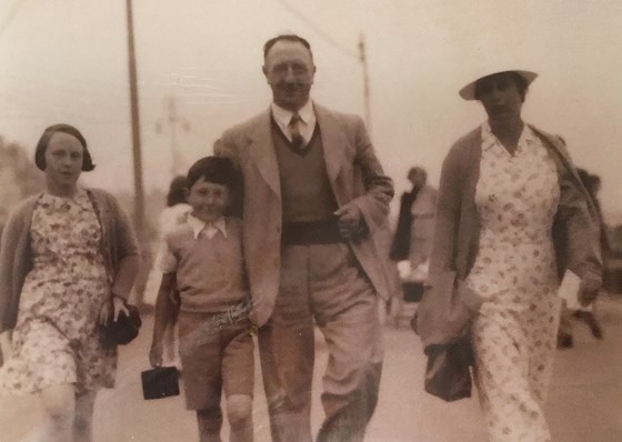 Dad with his parents and sister 