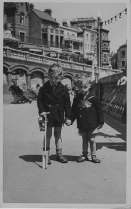 Tony and Andrew on Holiday with Bucket and Spade