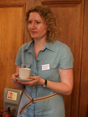 Sarah during a training break at the CHASTE training on addressing Demand in the UK for prostituted services early counter trafficking work 2006