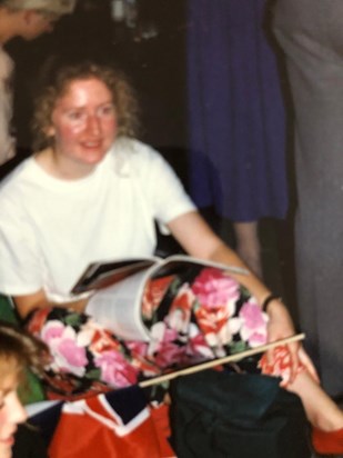 Sarah, the promenader, in the gallery of the Royal Albert Hall at the last night of the Proms, 1989, taken by Almut