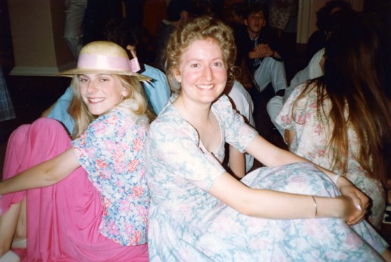 SARAH AND AMANDA (BURGE now COULSON) St Mary's Colege Summer Garden Party 1989 or 1990 