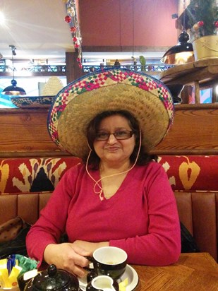 Mum in her favourite restaurant Chiquito's