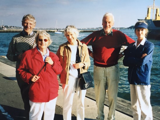 Harry, Irene, Mavis, Gordon, Pauline on Poole Quay