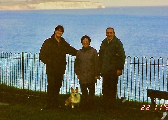 With Tony, Matt and always her beloved dog Nov 1997