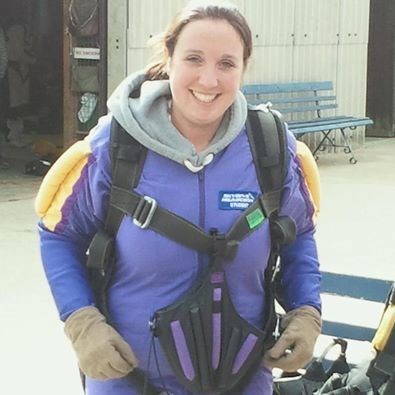 Laura before her skydive.