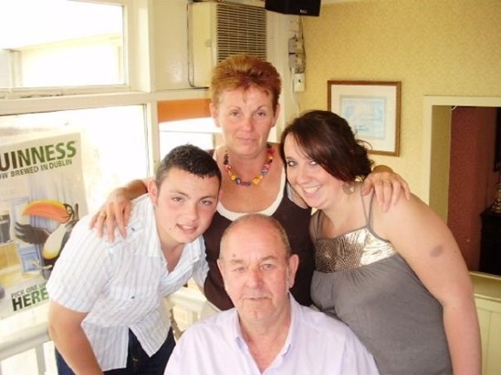 Laura on her 18th with 3 of the most important people in her life, including her gramps.