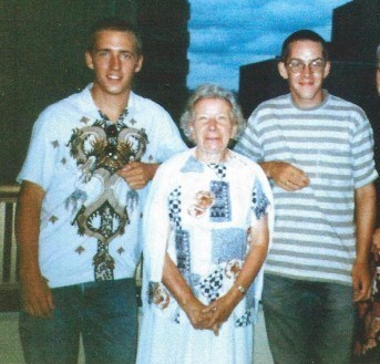 Australia 1996 with grandsons Adam & Neill