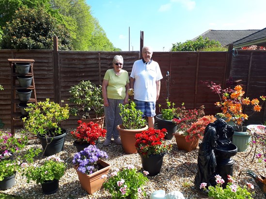 Nan and Grandad in the garden