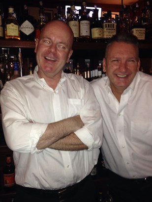 Mike and Patrick, dad's favourite barmen and good friends in New York