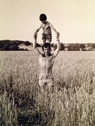 Standing on my father's shoulders. Norfolk 1978