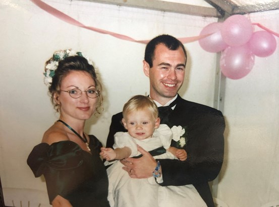 Mum & Dads wedding 1996 holding me 