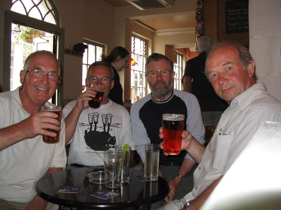 Andrew, Joe Ellis, Jim Cadman and Barry Bonner. In Bath 29th June 2005