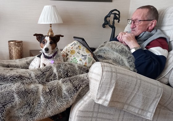 Malcolm with one of his favourite visitors